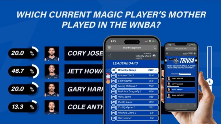 Mobile interface displaying real-time game results and live stats to drive continuous fan engagement during the match.