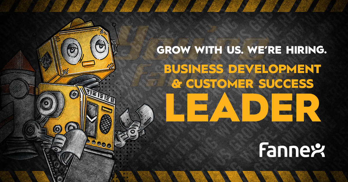 FNX_22_0098_Fannex_JobPost7 Illustration of robot holding Full Stack Developer sign.